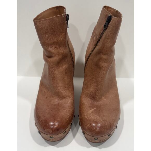 KORK-EASE Dianna Block Heel Leather Platform Ankle Bootie Tassel Size 7 - Picture 3 of 10